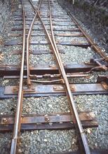 Switch blades FB rail. Towyn Wharf August 2003  (Ref 017411E)