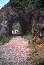 Aberglaslyn Pass. View North through the middle tunnel looking towards the northern tunnel. 03 August 1989