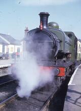 017072   GNR steam loco 0-6-0ST, LNER J52 class, 1923 no 4247, 1946 no 8846. BR 6846. Grosmont 27 August 1975