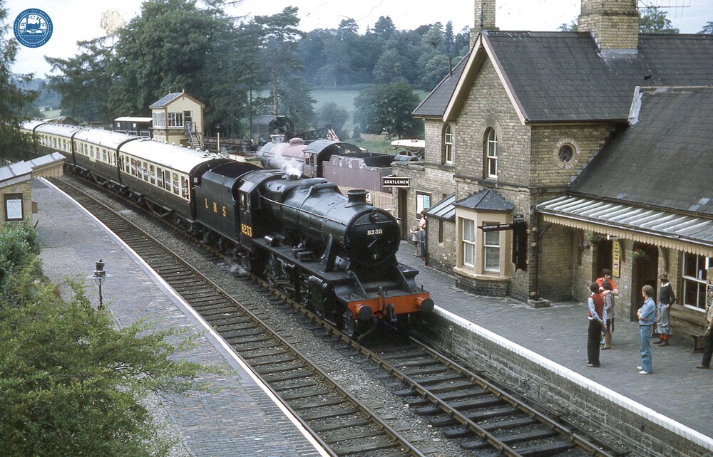 017105  LMS steam loco class 8F no 8233. Upper Arley 22 July 1977