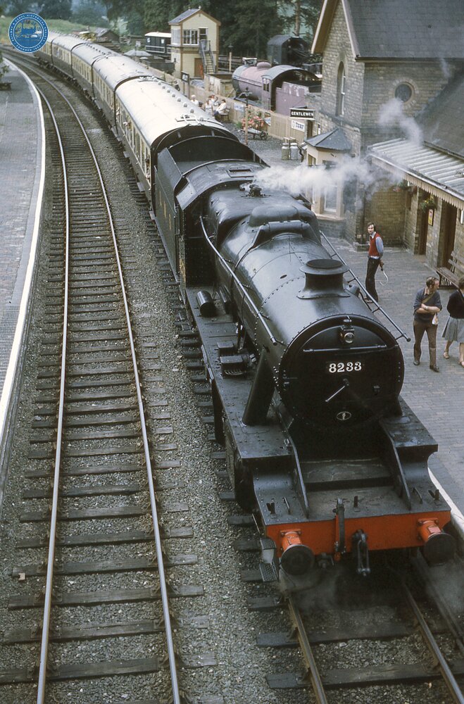 017106  LMS steam loco class 8F no 8233. Upper Arley 22 July 1977
