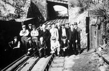 Cromford & High Peak Railway. The workforce at the foot of Sheep Pasture Incline c.1930s.