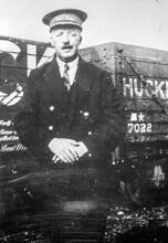 Leonard Cope, Station Master at Longcliffe, Cromford & High Peak Railway, taken in the 1920s.