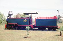 017812E Lautoka Sugar Mill Railway. Gateway Hotel, Nadi, South Pacific Sugar Mills steam locomotive No 7. 09 October 1973