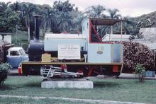017817E South Pacific sugar mills, steam locomotive Lautoka no 19 "Kanaka".  Lautoka Mill 9 October 1973