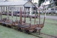 017821E Empty cane trucks. Lautoka Mill 3  November 1973