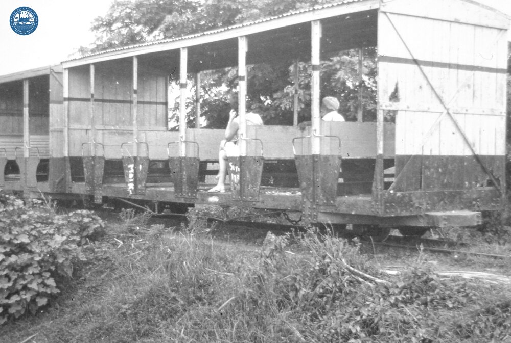 017836E Passenger Coach on the Free train at a stop between Sigatoka and Nandi. 3 November 1973