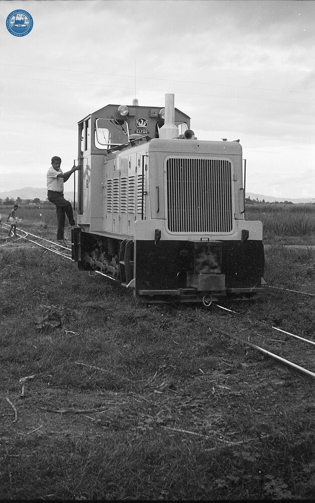 017844E Diesel and driver. Taken from Free Train. Between Nadi and Lautoka. 3 November 1973
