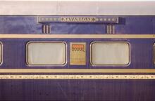 Detail of carriage decoration of Royal Orient train. Jaipur 2000