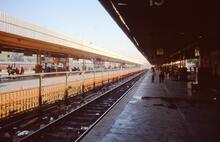 View along station platform. Jaipur. 07 November 2000