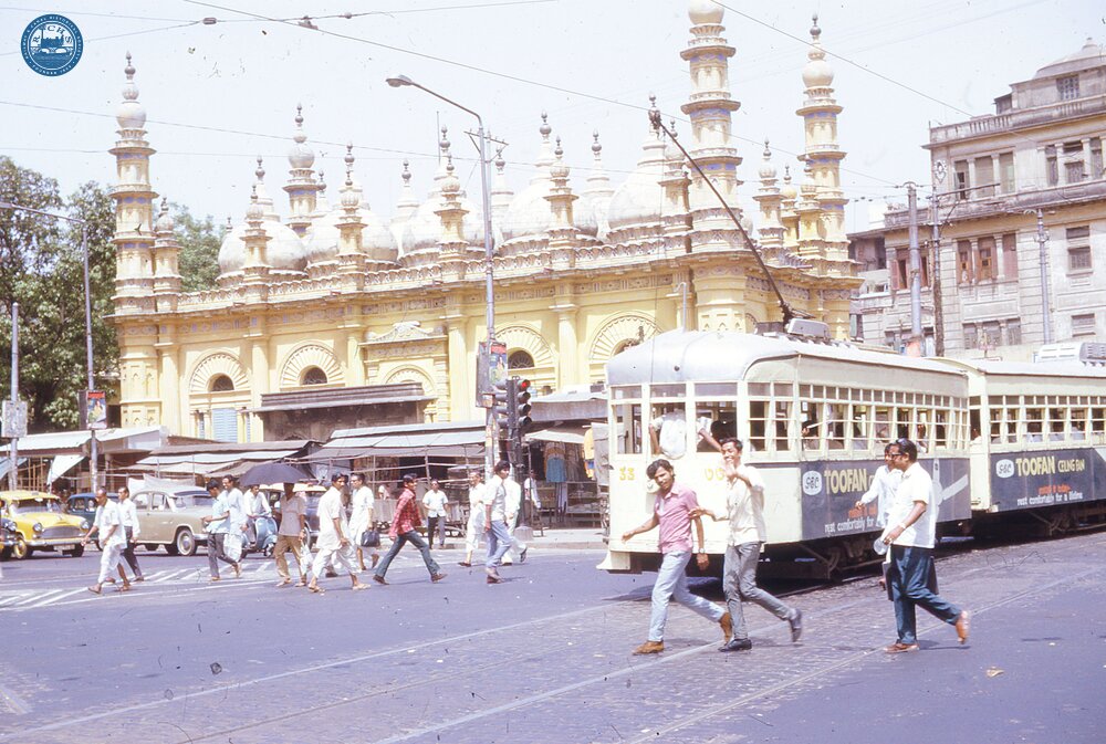 325034E  Ind_72 tram  Street view with electric tram. 