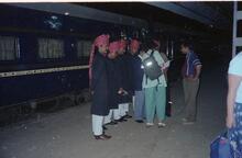 325037E Ind_75 train The Gujarat narrow gauge (£ft 6in) train, the Royal Orient Express at Udaipur, 6 November 2000.