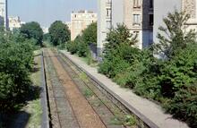 Claude Decaen station, Paris (opened 1900, closed 1934) on the Petite Ceinture. 17 September 2002