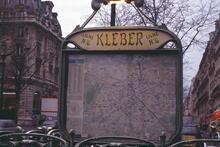 Entrance to Kléber Métro station, Paris. 02 January 2001