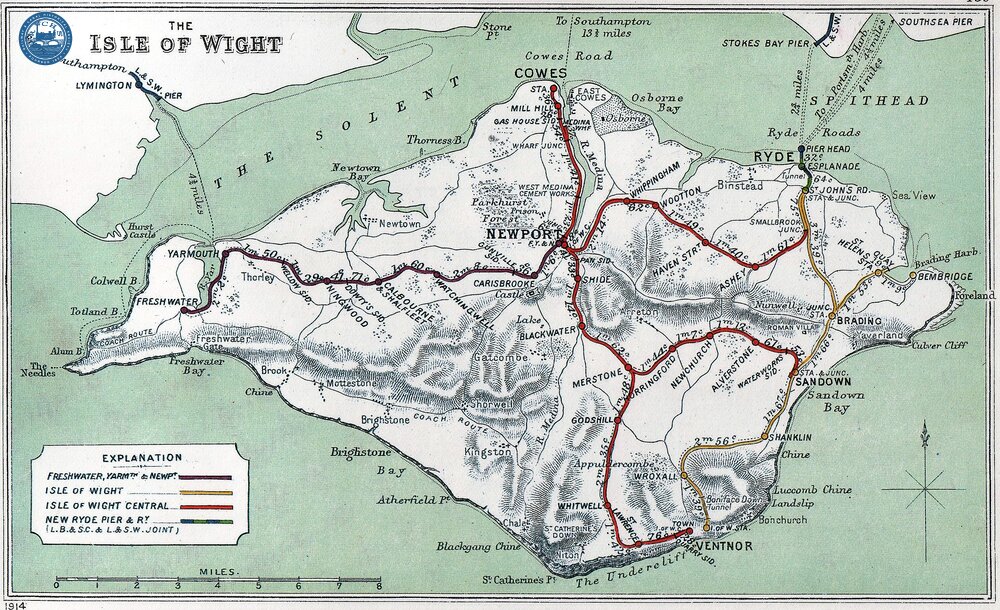 Isle of Wight Railways Map