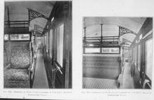 017545 Two photographs of interior of LB&SCRailway electrified carriages; 