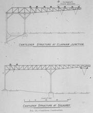 017308 Diagram of overhead girder structure with cantilever, 