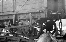 012111    LBSCR 5-plank open wagon, as Army 46054. At Quainton Road (MCJ2 @ 44m 21ch). 25 August 1975