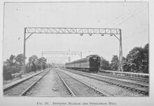 017639 Streatham Hill station (BBJ @ 5m 57ch). 017639E E_92 Photograph LB&SCR electrification. Overhead construction at Streatham Hill station