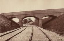LBSCR. North of Dormans. Mill Lane Three-arch Overbridge 869 (HGG1 @ 27m 46ch). May 1884 (Ref: 030709)