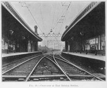 0173321  East Brixton station (ATL @ 5m 8ch) Photograph LB&SCR crossover track