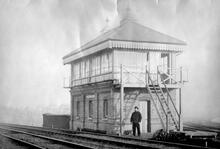 Old Kent Road Junction Signal Box January 1886. (BTH1 @ 2m 29ch) (Ref: 031651)