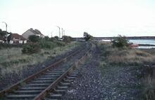 Shoreham-by-Sea, Adur Valley line near the old toll bridge (BVS2 @ approx 57mp). 02 October 1984