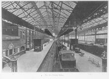 017643 Victoria Station (VTB @ 0m)  Looking out from buffer stops. Non-electrified trains at platforms. 017643E E_96 Photograph LB&SCR 0  ,