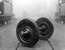Stoats Nest Station (later Coulsden North). (VTB2 @ 14m66ch). Leading bogie wheels that caused the accident on 29 January 1910. (Ref: 030843)