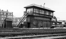 East Croydon North Signal Box April 1955. (VTB2 @ c. 10m 20ch) (Ref: 031629)