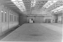 Basingstoke Goods Yard 1984 - Interior of goods shed, rail access (Ref: 325264E 23 CGD )