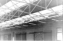 Basingstoke Goods Yard 1984- Interior goods shed, details of roof. (Ref: 325266E 25 CGD)