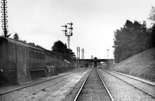 Approach to Virginia Water Station from North. (RDG1 @ 23m 11ch) (Ref: 031654)