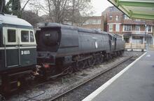 Swanage (AGE @ 136m 27ch). BR(SR) class WC/BB No. 34072 "257 squadron". 08 November 2003 (Ref. 017413)