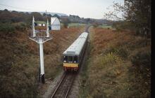 South of Harmans Cross (AGE @ 133m 27ch). BR class 117 DMU.  08 November 2003