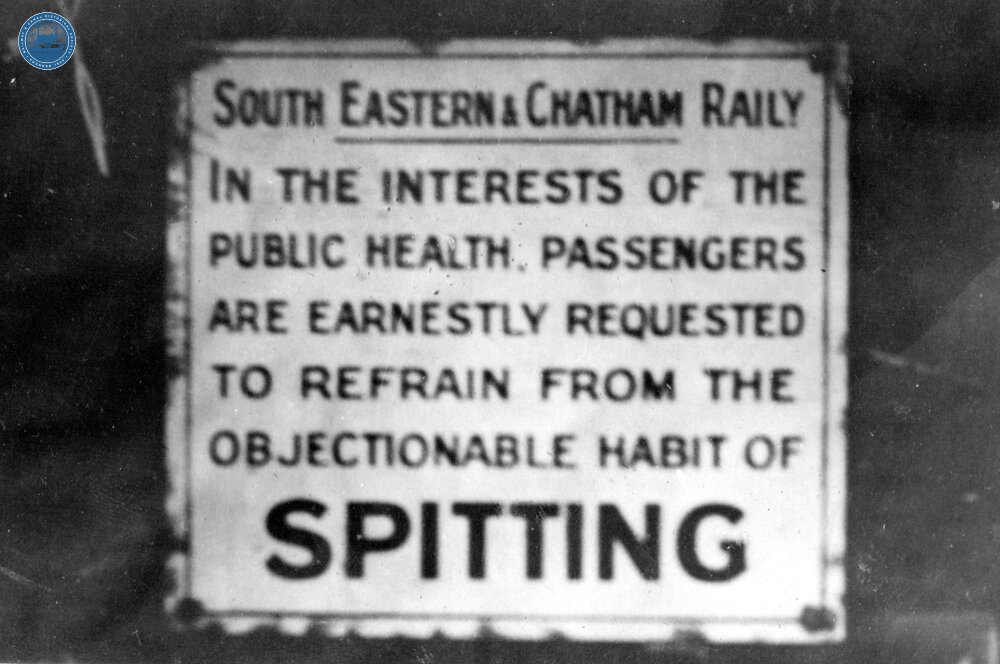 SE&CR. "No Spitting" Notice at Yalding Station.(PWS1 @ 38m 19ch) (Ref: 031726)