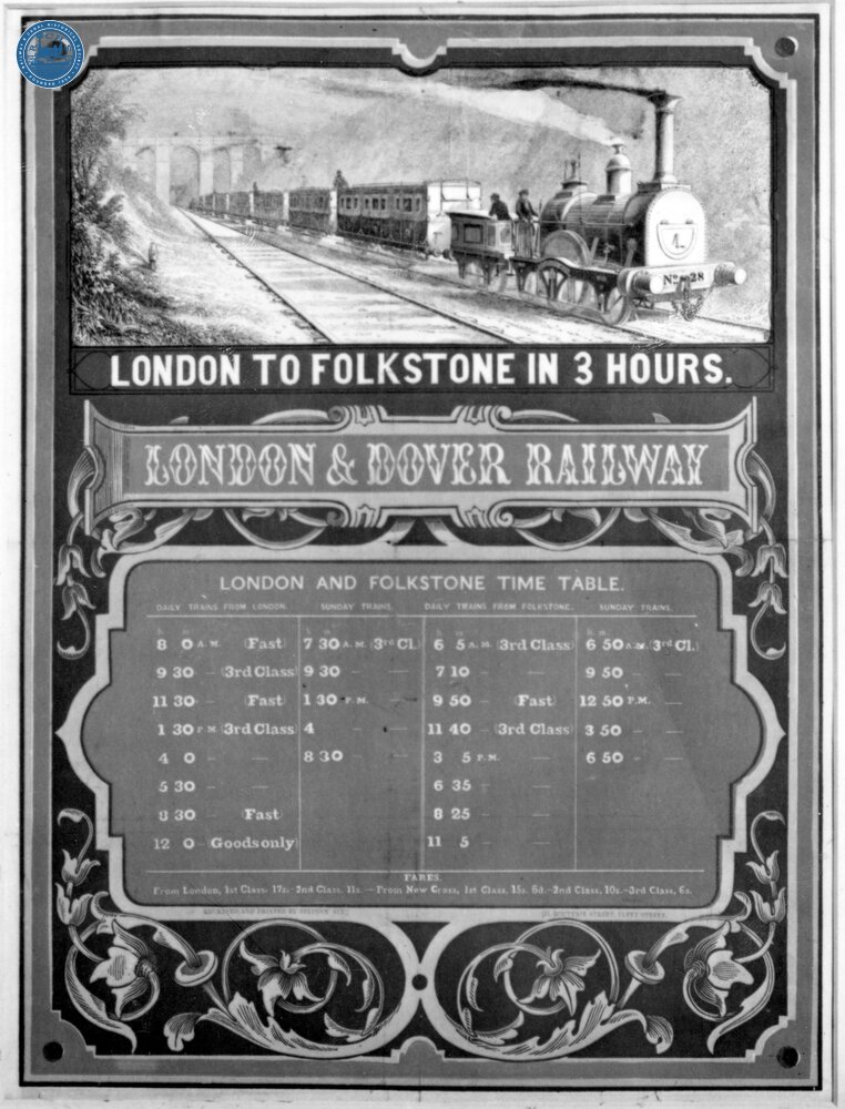 London and Dover Railway (SER) Services to Folkestone c.1843. (Ref: 031765)