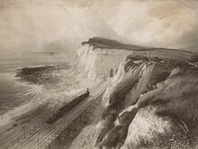 Shakespeare Cliff Tunnel (XTD @ 75m 14ch - 75m 76ch). Train approaching tunnel (Ref:030646)