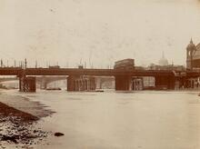 Cannon Street Bridge over the River Thames (CBM @ 0m 16ch). Possibly taken around 1899 during the widening (Ref: 030680)