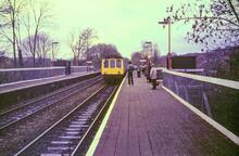 Dorking (Deepdene) station (RSJ @ 29m 65ch), from the West. 22 November 1986