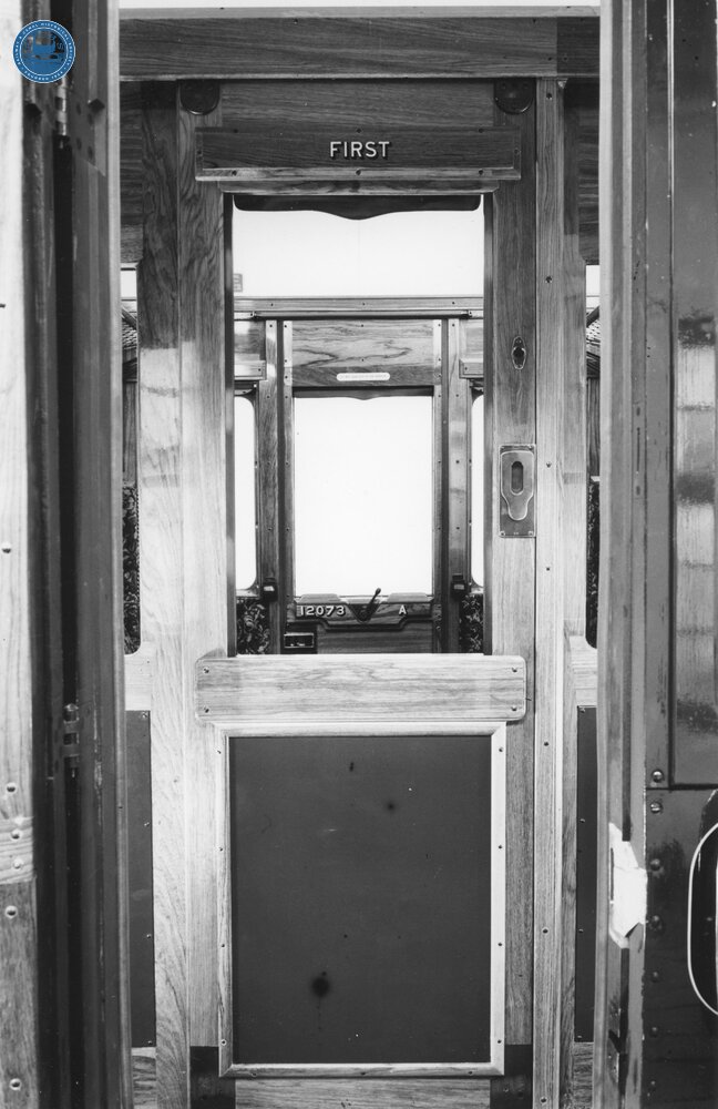 SR First Class Corridor coach No. 12073. Interior
