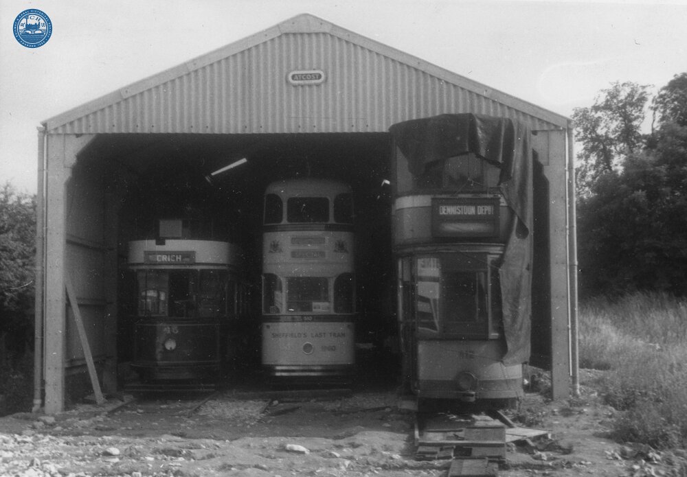 Crich Tramway Museum. The new shed. 02 July 1961.