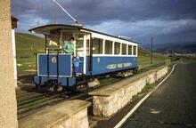 Great Orme Tramway. Car 6 at Summit station, looking downhill. 19 September 1984