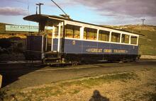 Great Orme Tramway. Car 5 at Halfway station. 19 September 1984