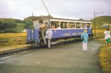Great Orme Tramway. Car 6 at Halfway. 31 July 1989