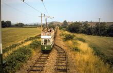 Tram No. 7 in Tye Lane Loop, north of Colyford. 23 July 1984