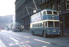 Bradford trolleybuses in Balme Street. 11 May 1968