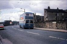 Bradford Corporation trolleybus, Reg No. GHN 570, Fleet No. 790, on Route 40 (Saltaire) in Highfield Road, Idle. 12 May 1968