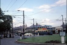 Bradford Corporation trolleybus leaving Highfield Road at Five Lane Ends. 12 May 1968