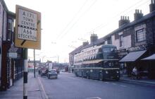 Tees-side Railless Traction Board trolleybuses, Reg No. GAJ17, Fleet No. 7 in front, in Smeaton Street, North Ormesby. 13 May 1968